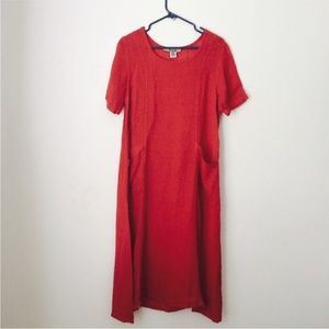 FLAX brand red linen dress